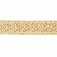 Жаккардовая лента,  ширина 50 мм, намотка 10 м, цвет золотой