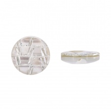 Пуговица пластиковая на полуножке, размер 24L, белая перламутровая