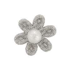 Аппликация 3D "Цветочек", цвет серый, размер 23 мм
