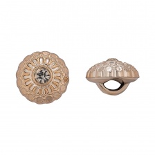 Пуговица пластиковая на ножке, размер 20L, цвет золотой+белая страза