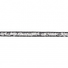 Декоративная тесьма-сетка отделочная, расшитая пайетками,  цвет серебряный, ширина 10 мм, намотка 20 ярдов