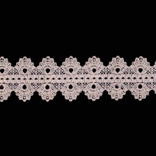 Кружево ажурное двустороннее, ширина 50 мм, цвет шампань, намотка 15 ярдов