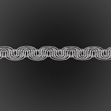 Тесьма отделочная металлизированная, ширина 20 мм, цвет серебро, намотка 15 ярдов