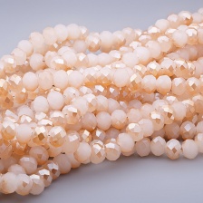 Бусины граненые Рондель (стекло), цвет светло-бежевый (60), 8 мм, 72 шт/нить