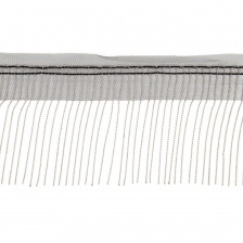 Декоративная тесьма с бахромой отделочная на сетке, ширина 120 мм, цвет черный/цепочка цвет никель, намотка 25 ярдов