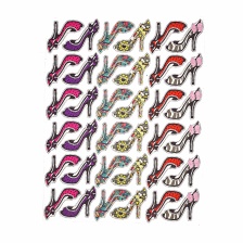 Термоаппликация "Туфелька" из стеклянных страз, размер 70х65 мм, 36 шт на листе, лист 240х400 мм