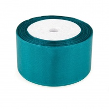 Декоративная лента атласная, ширина 50 мм, длина 25 ярдов, цвет темно-бирюзовый (№164)