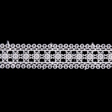 Кружево ажурное с нежным цветочным узором, ширина 30 мм, цвет белый, намотка 10 ярдов 