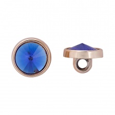 Пуговица пластиковая на ножке, цвет золотой+синий, размер 20L