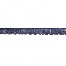 Кружево эластичное, ширина 25 мм, цвет темно-синий, намотка 30 ярдов
