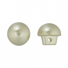 Пуговица пластиковая на ножке, в форме полусферы, салатового цвета, размер 18L