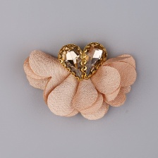 Цветочки декоративные со стразами, цвет бежевый, размер 40х25 мм