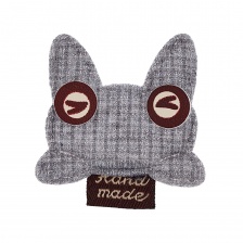 Аппликация 3D "Котик", цвет серый, размер 35х33 мм