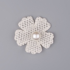 Аппликация 3D "Цветочек", размер 30х30 мм, цвет шампань