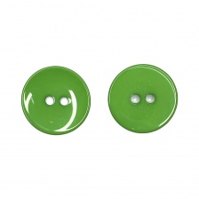 Пуговица пластиковая на два прокола, размер 40L, цвет зеленый