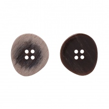 Пуговица пластиковая на четыре прокола, размер 54L, цвет серый с эффектом потёртости