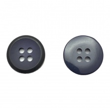 Пуговица пластиковая на четыре прокола, размер 34L, цвет темно-синий