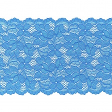 Кружево эластичное, ширина 140 мм, цвет синий, намотка 15 ярдов