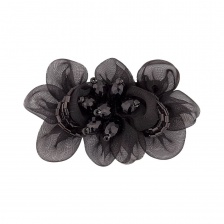 Аппликация с элементами из бисера, цвет черный, размер 70х50 мм