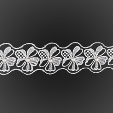 Цветочки из капроновой ленты, ширина 45 мм, намотка 20 ярдов, цвет белый (№7)