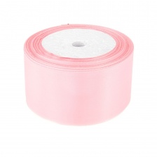 Декоративная лента атласная, ширина 50 мм, длина 25 ярдов, цвет розовый (№004)