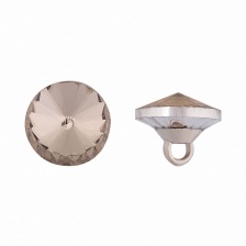 Пуговица стеклянная "кристалл", размер 20L, цвет шампань прозрачный