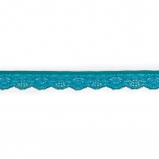 Кружево эластичное, ширина 25 мм, цвет бирюзовый, намотка 15 ярдов, материал лайкра 