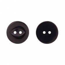 Пуговица пластиковая на два прокола, черная, 24L