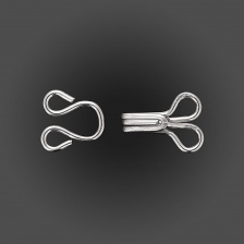 Крючки плательные, размер 3, цвет никель, 24 пары на пластине