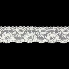 Кружево эластичное, ширина 55 мм, цвет шампань, намотка 15 ярдов, материал лайкра 