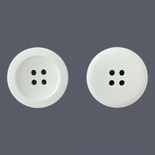 Пуговица пластиковая на четыре прокола, белая, 44L