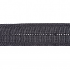 Резинка декоративная с серебряной нитью, ширина 70 мм, цвет черный, намотка 25 метров.