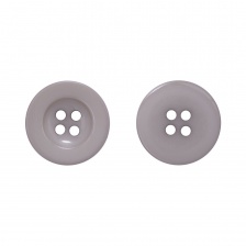 Пуговица пластиковая на четыре прокола, светло-серая, 34L