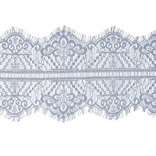 Кружево "Французское", ширина 140 мм, цвет серо-синий, длина 3 метра