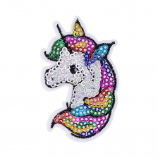 Термоаппликация "Единорог" с пайетками, размер 42х67 мм