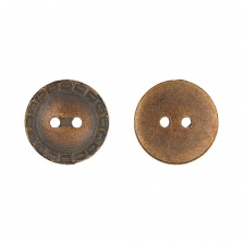 Пуговица пластиковая на два прокола, 34L, цвет бронза