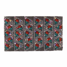 Термоаппликация "Цветок" из стеклянных страз с вышивкой, размер 60х67 мм