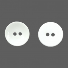 Пуговица пластиковая на два прокола, размер 40L, цвет белый