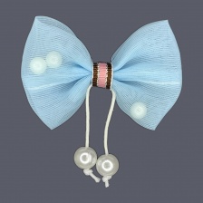 Аппликация 3D "Бантик", цвет голубой, размер 60х40 мм