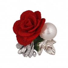 Композиция цветочная на фетровой основе, цвет красный, размер 45 мм, 