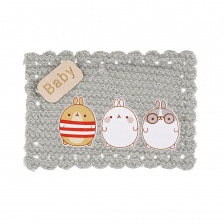 Аппликация 3D "Рамка Baby", цвет серый, размер 45х30 мм