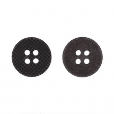 Пуговица пластиковая на четыре прокола, размер 24L, цвет темно-серый