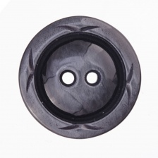 Пуговица пластиковая на два прокола, размер 48L, цвет черный