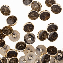 Пуговица пластиковая на ножке, размер 28L, цвет золотой+черный