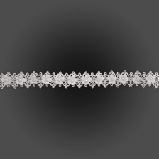 Кружево ажурное с цветами и бусинами, ширина 30 мм, намотка 10 ярдов, цвет белый