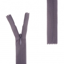 Молния спираль, тип 3, потайная, неразъемная, основа  капрон, длина 20 см, цвет 311 (серый), бегунок цвета основы