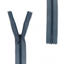 Молния спираль, тип 3, потайная, неразъемная, основа капрон, длина 50 см, цвет 390 (темно-бирюзовый), бегунок цвета основы