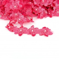 Цветочки из капроновой ленты, ширина 60 мм, намотка 20 ярдов, цвет коралловый (№29) 