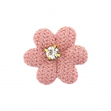Аппликация 3D "Цветочек" со стразой, цвет грязно--розовый, размер 25 мм