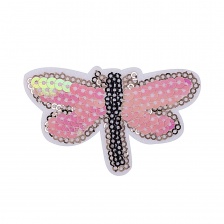 Термоаппликация "Стрекоза" с пайетками, размер 75х45 мм